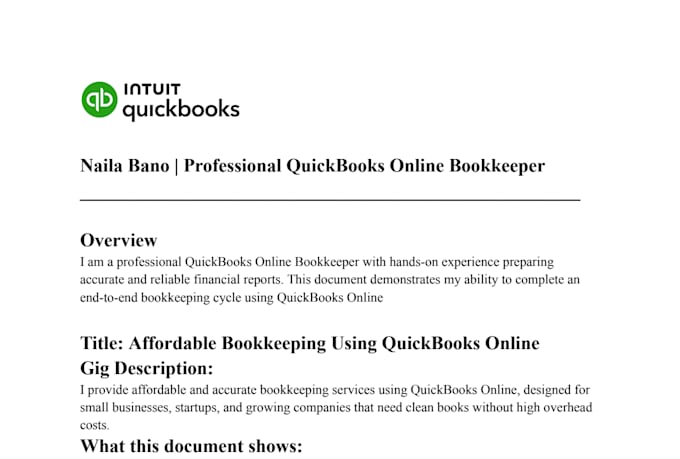 do bookkeeping and accounting  in quickbooks online